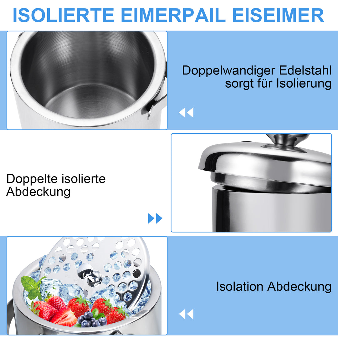 Sonnewelt Eiskühler Eiseimer Edelstahl mit Deckel