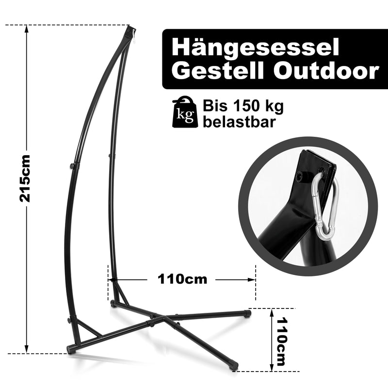 Sonnewelt Hängesessel Gestell aus Metall Belastung 150kg