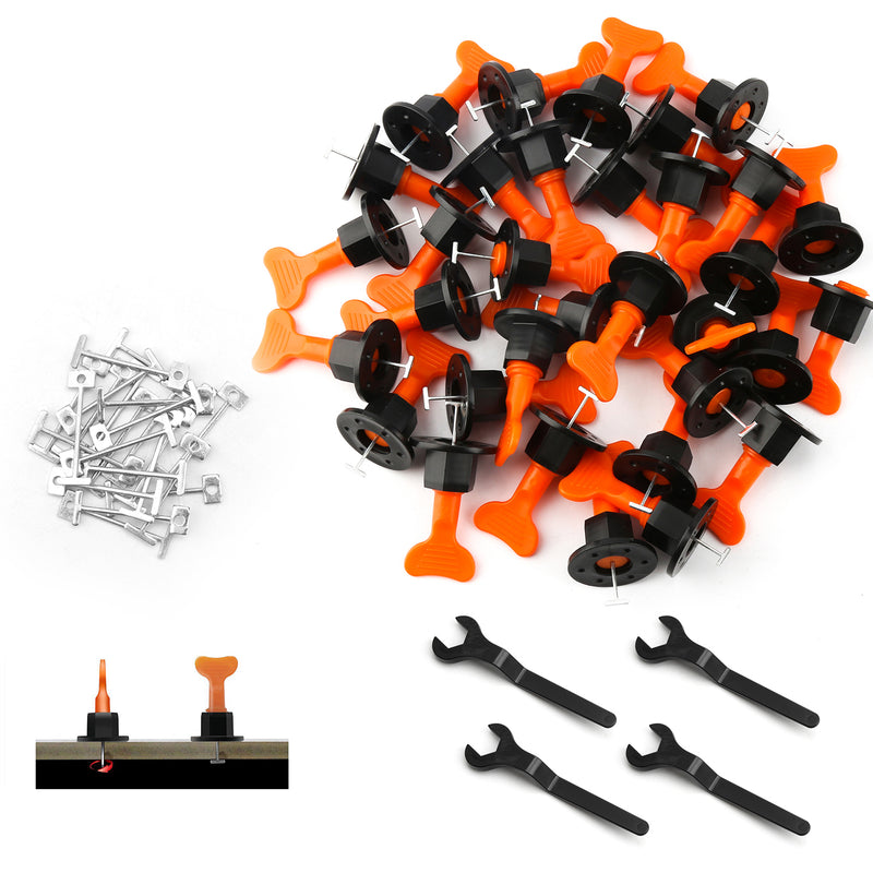 Sonnewelt 110PCS Fliesen Leveler Nivelliersystem Kits mit 4PCS Schraubenschlüssel