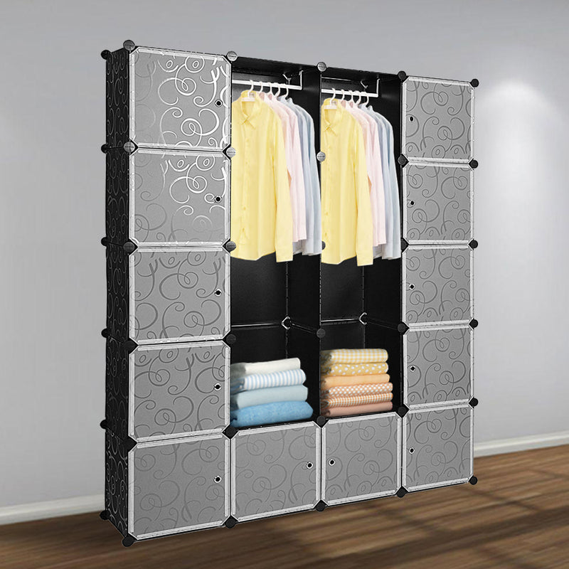 Sonnewelt Regalsystem Kleiderschrank Steckregal mit Türen