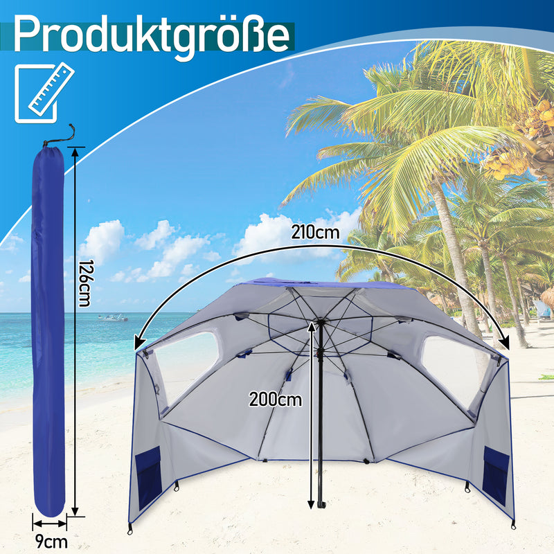Sonnewelt Sonnenschirm mit Seitenwand 210cm