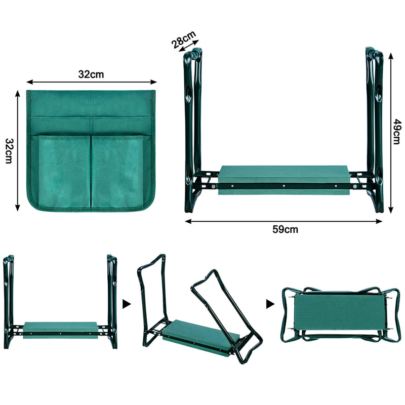 Sonnewelt 2in1 Kniebank Tragbar Gartenhocker