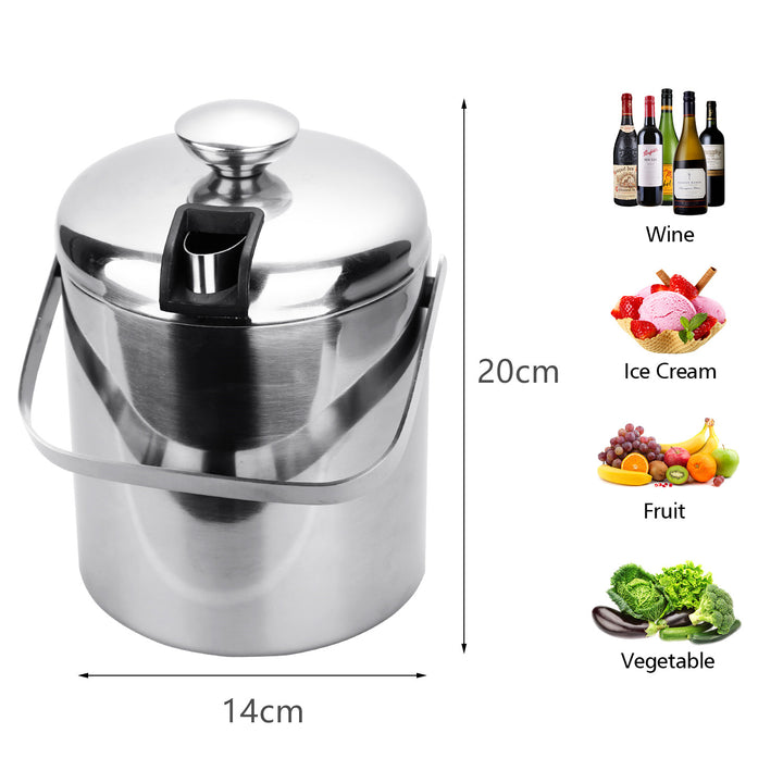 Sonnewelt Eiskühler Eiseimer Edelstahl mit Deckel