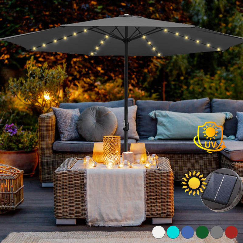 Sonnewelt Sonnenschirm 3m Outdoor mit LED Solar