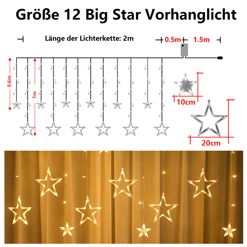 Sonnewelt Star LED Lichterkette Lichtervorhang