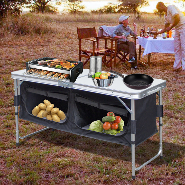 Sonnewelt foldable camping kitchen with 2 compartments