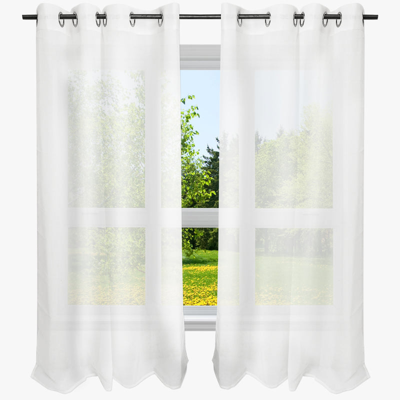 Sonnewelt 2x Gardinen Voile Ösenvorhänge Polyester
