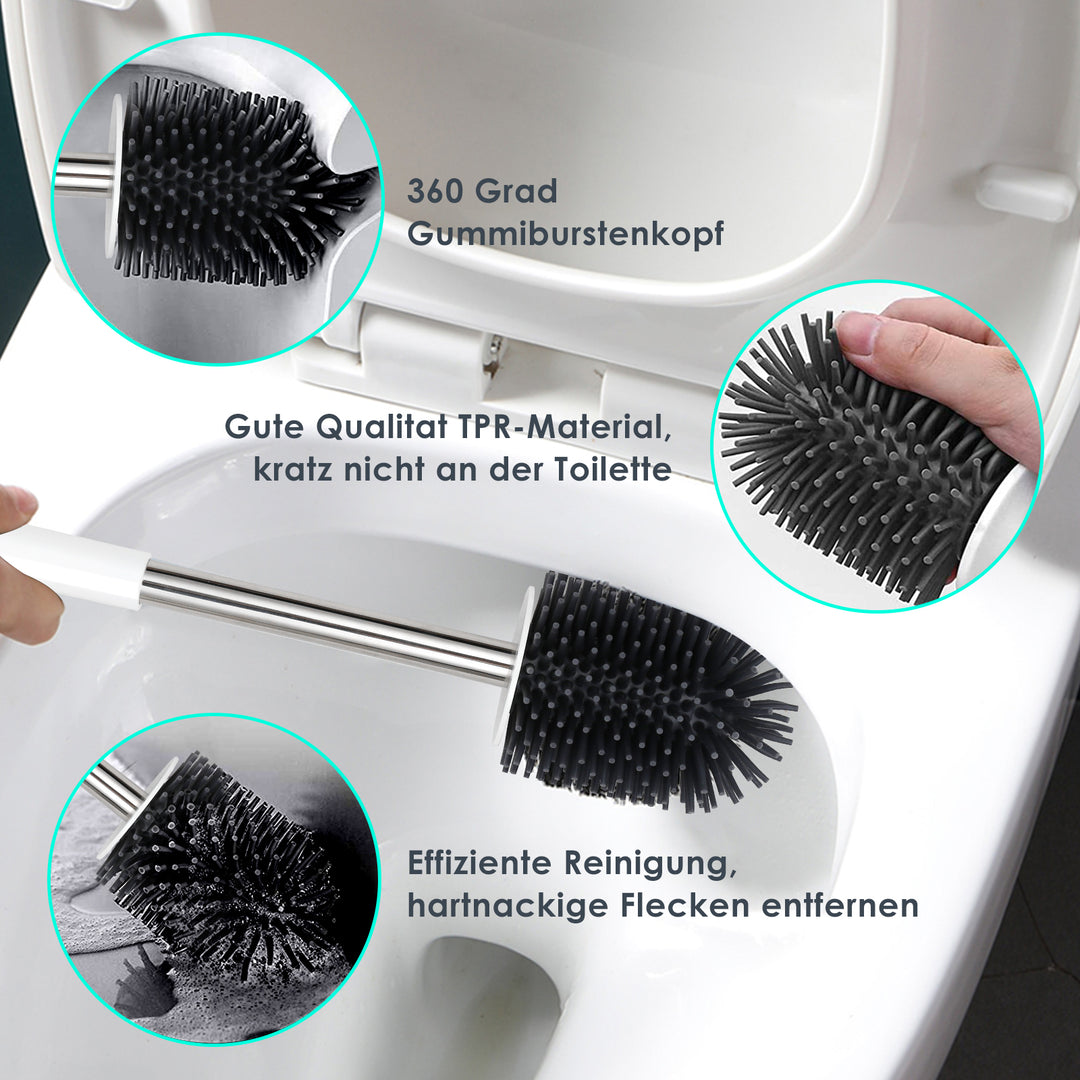 Sonnewelt Silicone Toilet Brush Sterile Stainless Steel 2 in 1