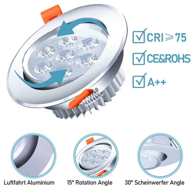 Sonnewelt LED Einbaustrahler 3W/5W/7W Kaltweiß/Warmweiß