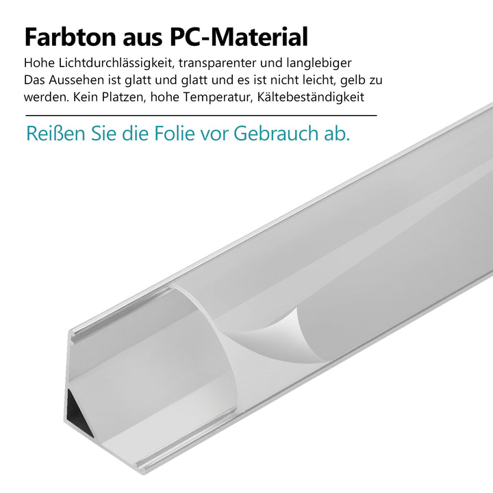 Sonnewelt 10x 1m LED Profil Aluminium V-Form für LED Stripes