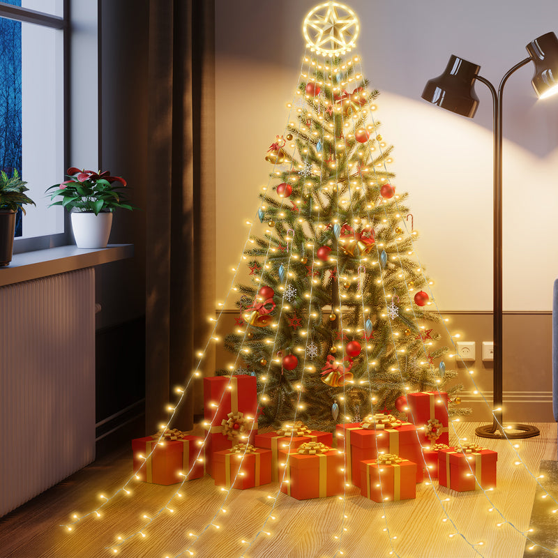 Sonnewelt LED Lichterkette mit Sternen mit 9 Girlanden