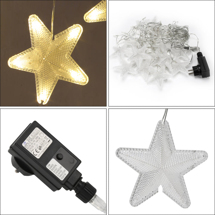 Sonnewelt LED Lichtervorhang 3.5M Sterne Lichterkette 150 LEDs