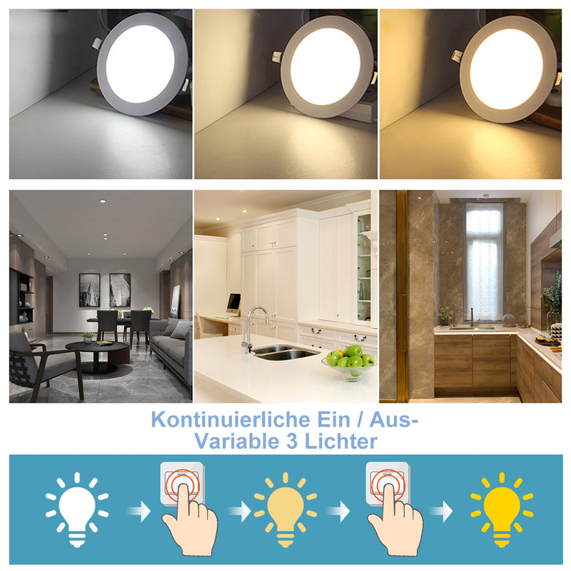 Sonnewelt LED Einbaustrahler 6W/9W/12W/18W  IP44