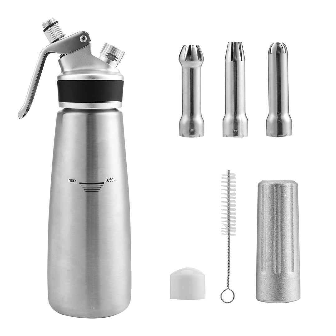 Sonnewelt cream dispenser stainless steel with 3 nozzles 500ml