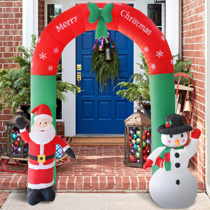 Sonnewelt Weihnachtsmann Aufblasbarer Deko Tor 240cm Schneemann Santa