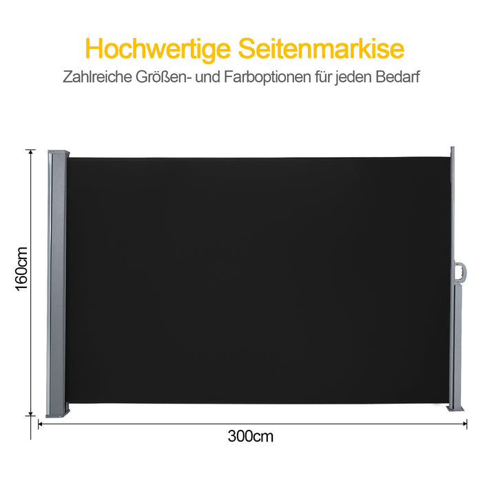 Sonnewelt Seitenmarkise Sichtschutz Ausziehbar