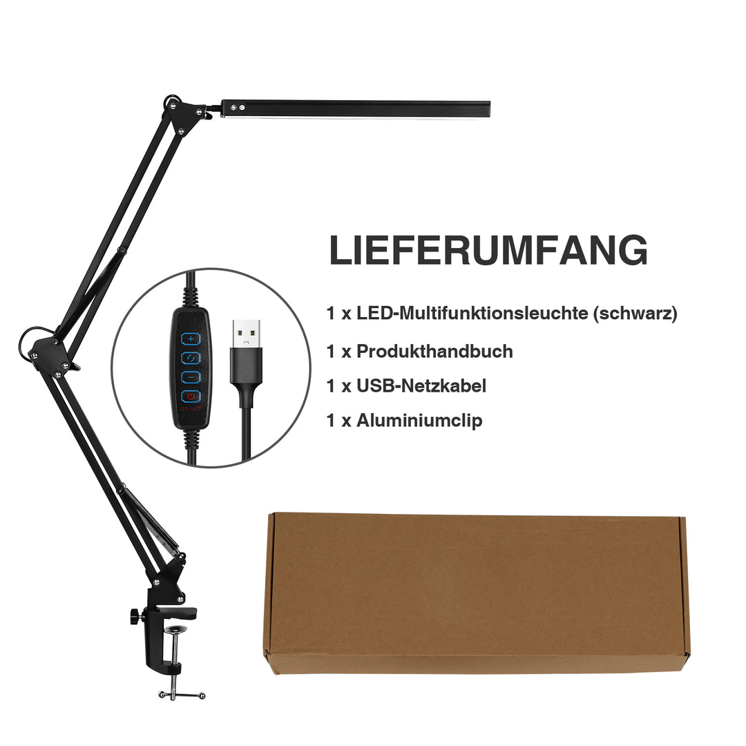 Sonnewelt LED Tischlampe Leselampe Dimmbar 10W