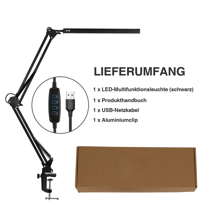 Sonnewelt LED Tischlampe Leselampe Dimmbar 10W