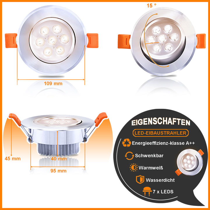 Sonnewelt LED Einbaustrahler 3W/5W/7W Kaltweiß/Warmweiß