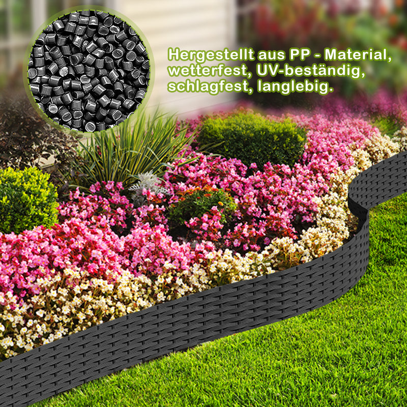 Sonnewelt Rasenkante Gartenpalisade Rattan-Optik