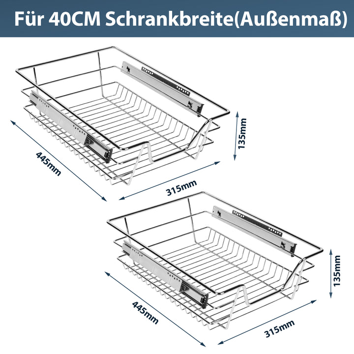 Sonnewelt kitchen drawer telescopic drawer metal 2 pieces