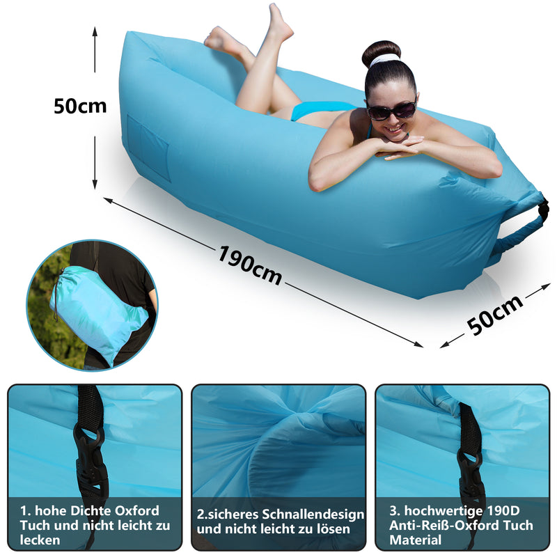 Sonnewelt Aufblasbares Luftsofa Sitzsack Sofa belastbar