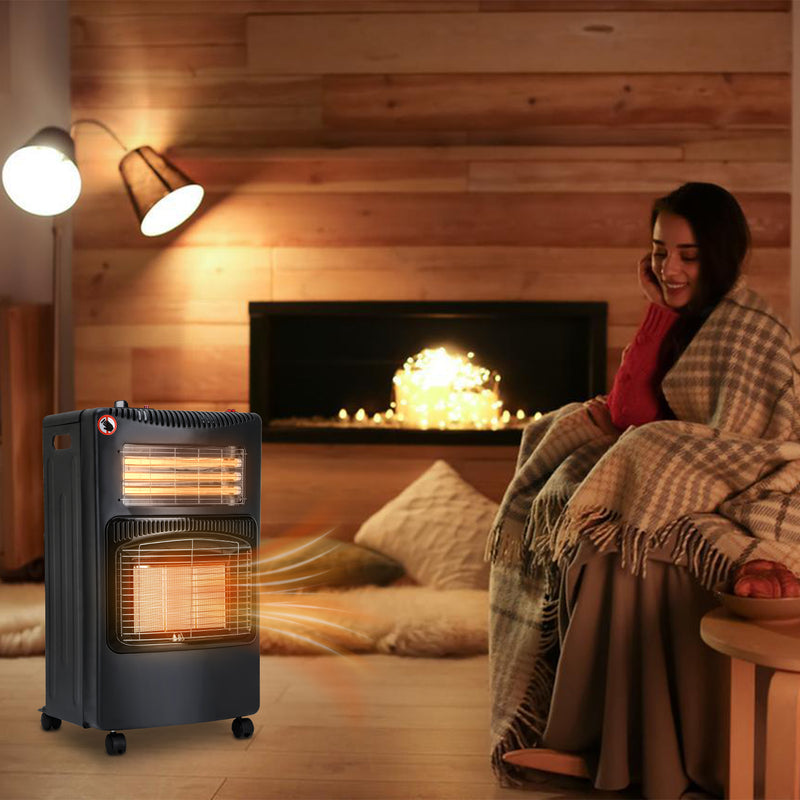 Sonnewelt Gasheizofen 4,2 KW und 1260W Elektrische Gasheizung
