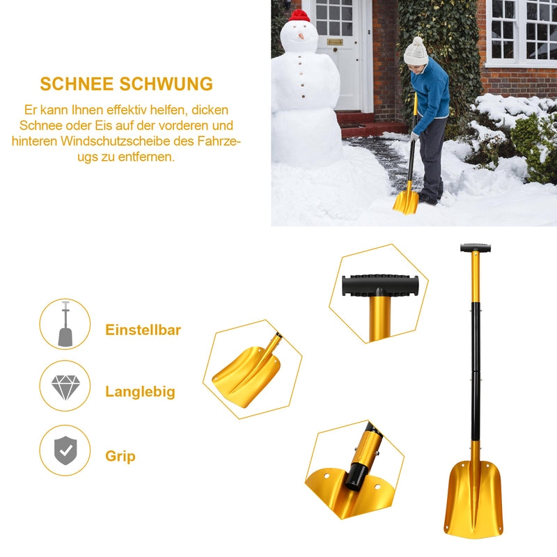 Sonnewelt Schneeschieber Lawinenschaufel Aluminium 3 Teilig