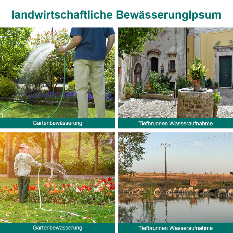 Sonnenwelt Tiefbrunnenpumpe für Gartenbewässerung Edelstahl