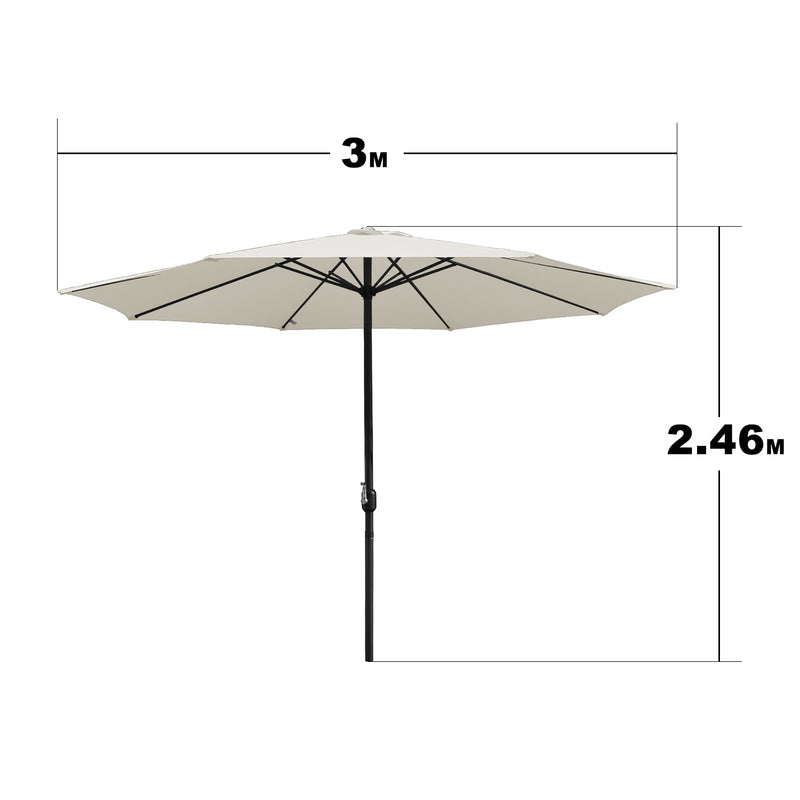 Sonnewelt Sonnenschirm 3m Outdoor mit LED Solar