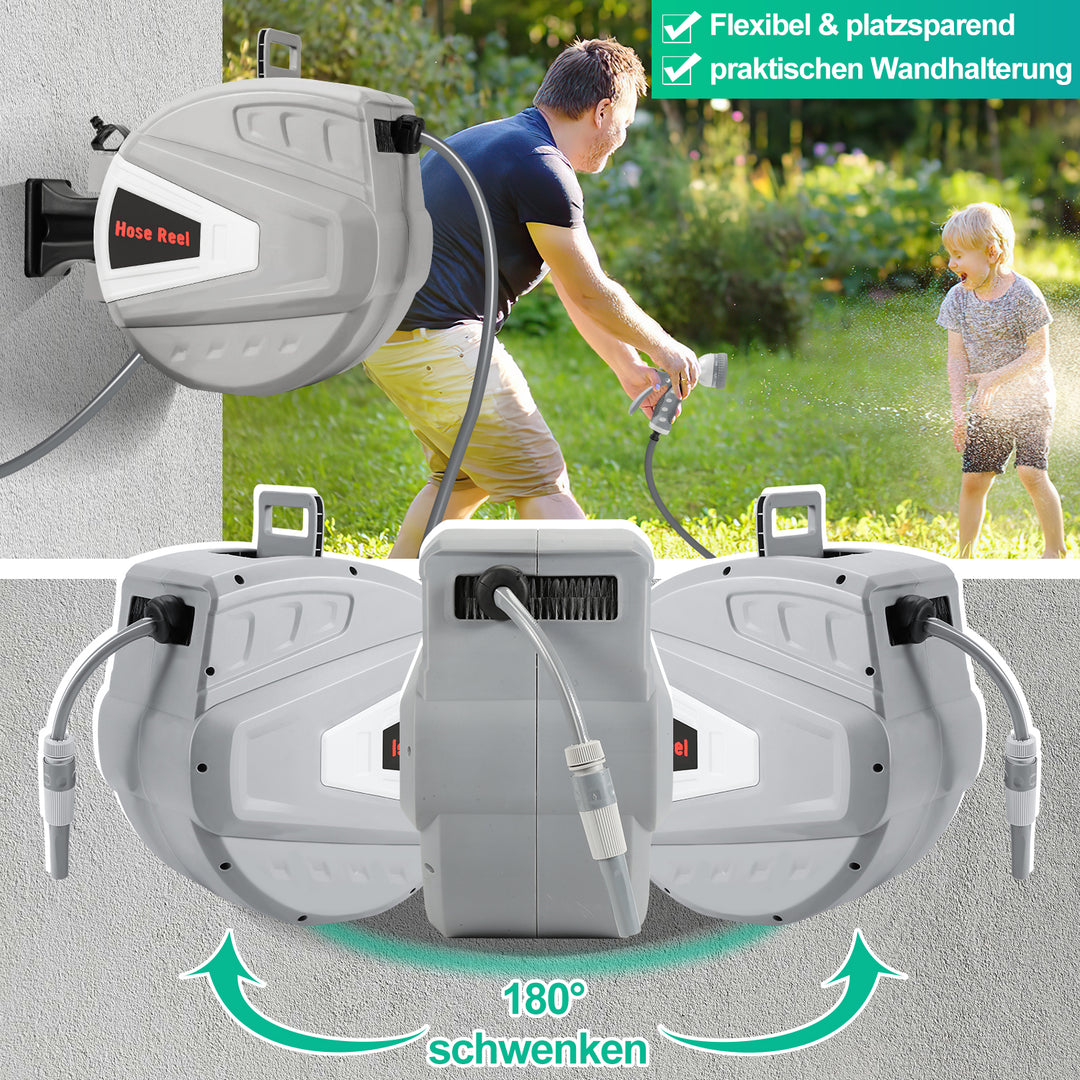 Sonnewelt Schlauchtrommel mit Handbrause und Gartenschlauch