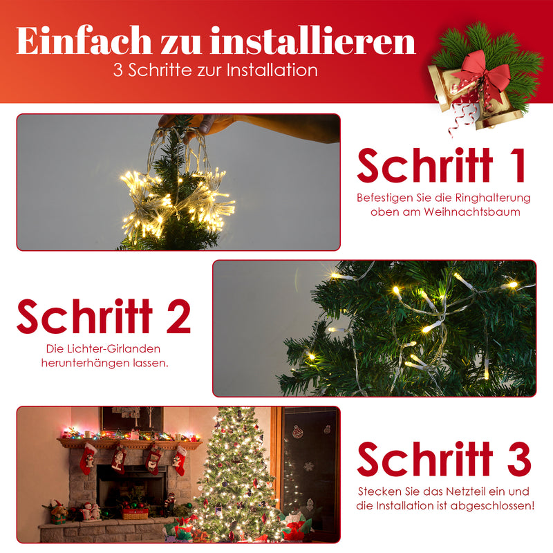 Sonnewelt Christbaumbeleuchtung mit Ring 280 LEDs IP44