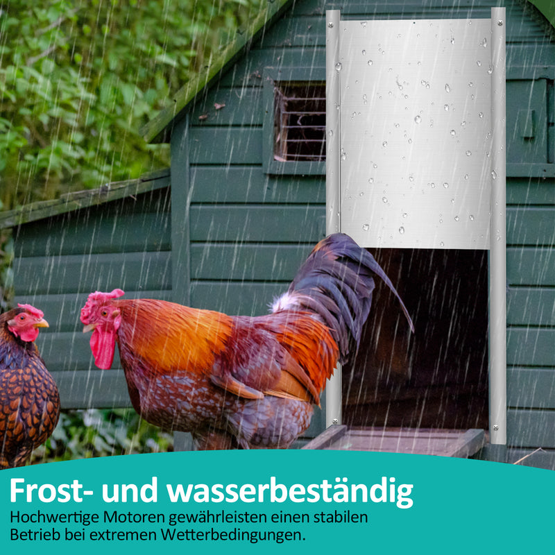 Sonnewelt Automatische Hühnertür mit Lichtsensor und Zeitsteuerung