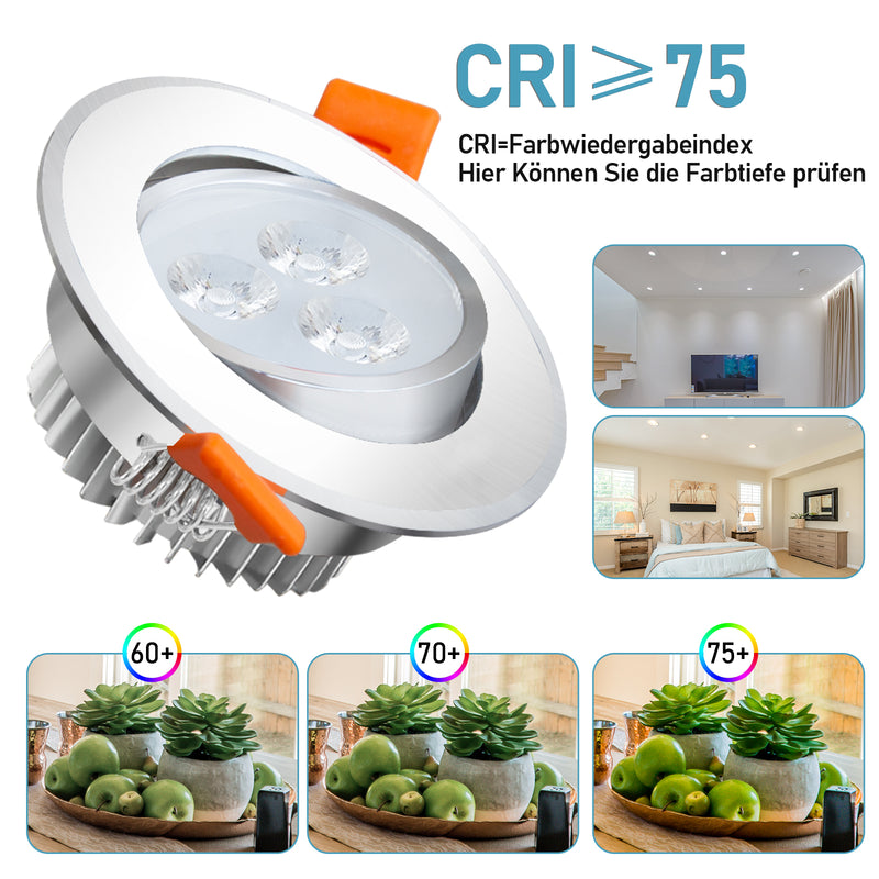 Sonnewelt LED Einbaustrahler 3W/5W/7W Kaltweiß/Warmweiß