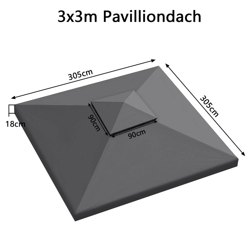 Sonnewelt Ersatzdach Pavillondach 3x3m