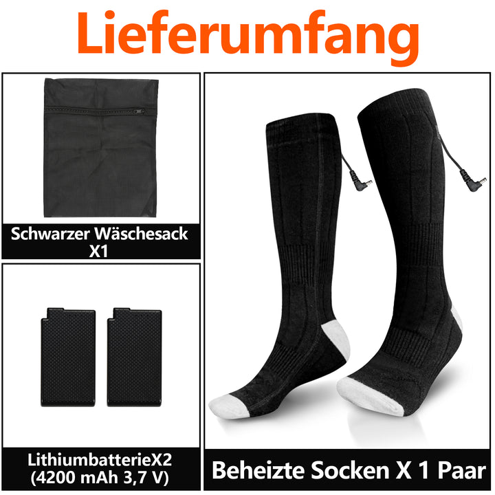Sonnewelt Beheizte Socken Herren Damen Wiederaufladbar