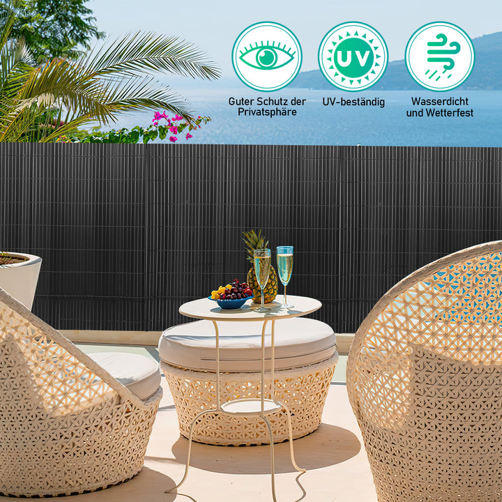 Sonnewelt PVC Sichtschutzmatte mit Kabelbindern