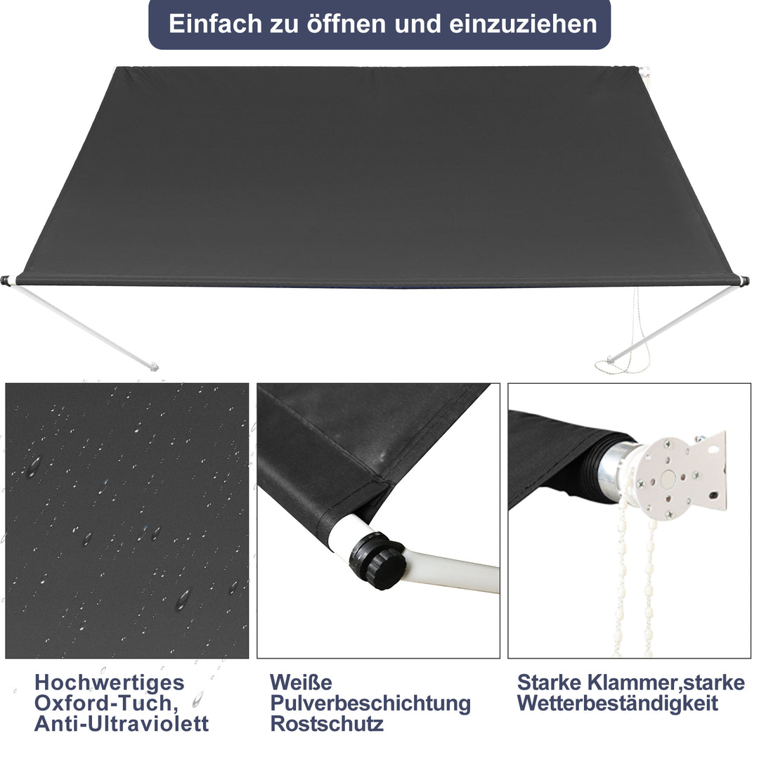 Sonnewelt Einziehbar Markisen Spannmarkise
