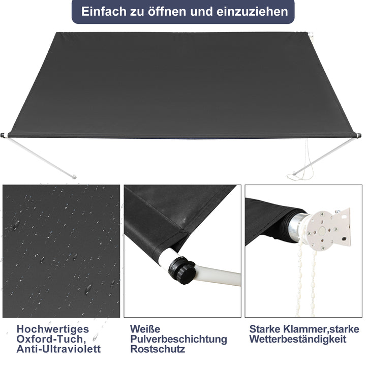 Sonnewelt Einziehbar Markisen Spannmarkise