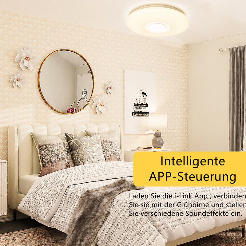 Sonnewelt Led Deckenlampe 36W Dimmbar RGB Bluetooth APP Steuerung