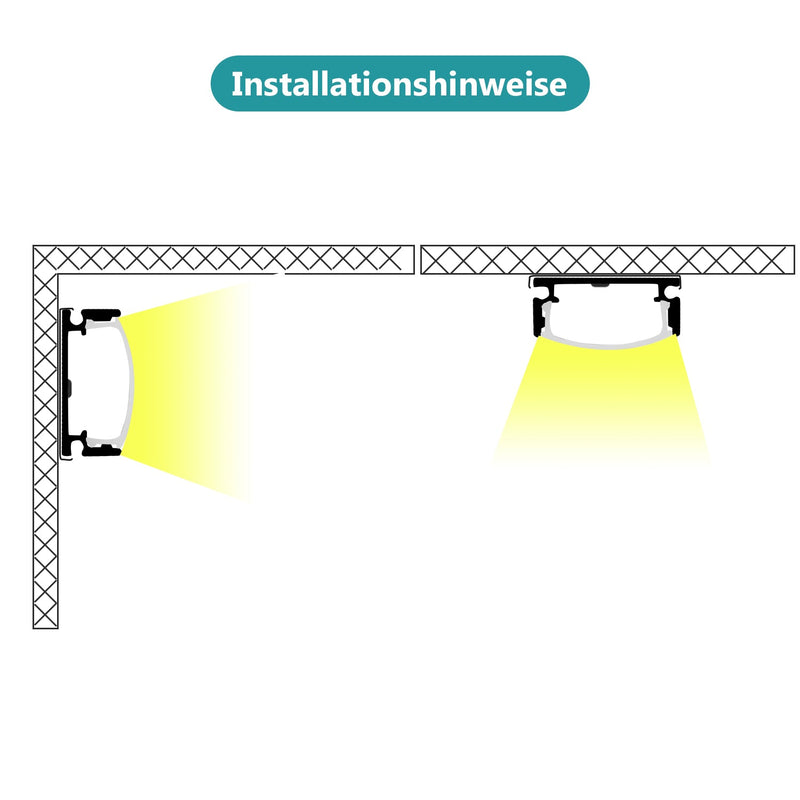 Sonnewelt 10x 1m LED Profil Aluminium U-Form für LED Stripes