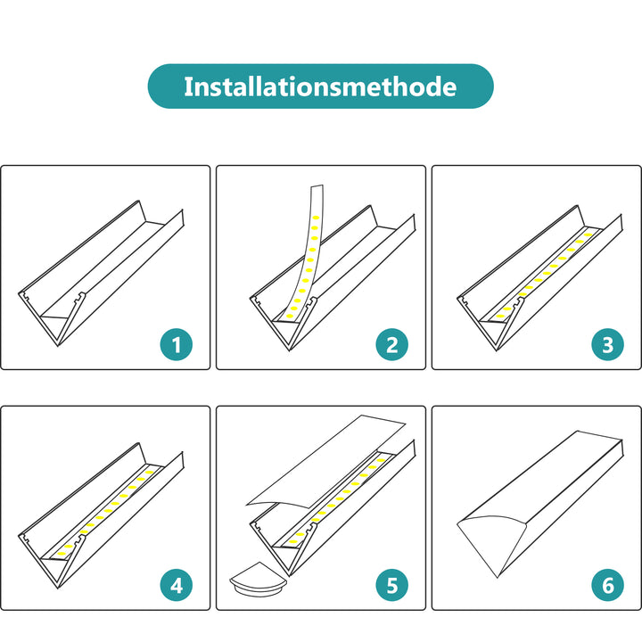 Sonnewelt 10x 1m LED Profil Aluminium V-Form für LED Stripes