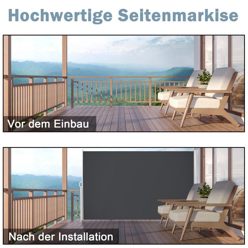 Sonnewelt Seitenmarkise Sichtschutz Ausziehbar