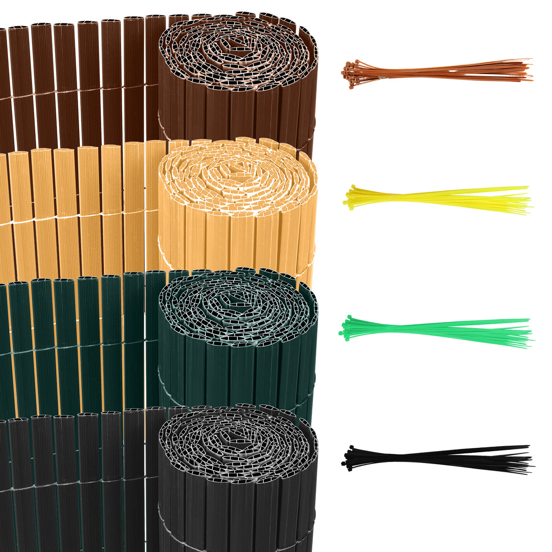 Sonnewelt PVC Sichtschutzmatte mit Kabelbindern Doppelte Verstärkung