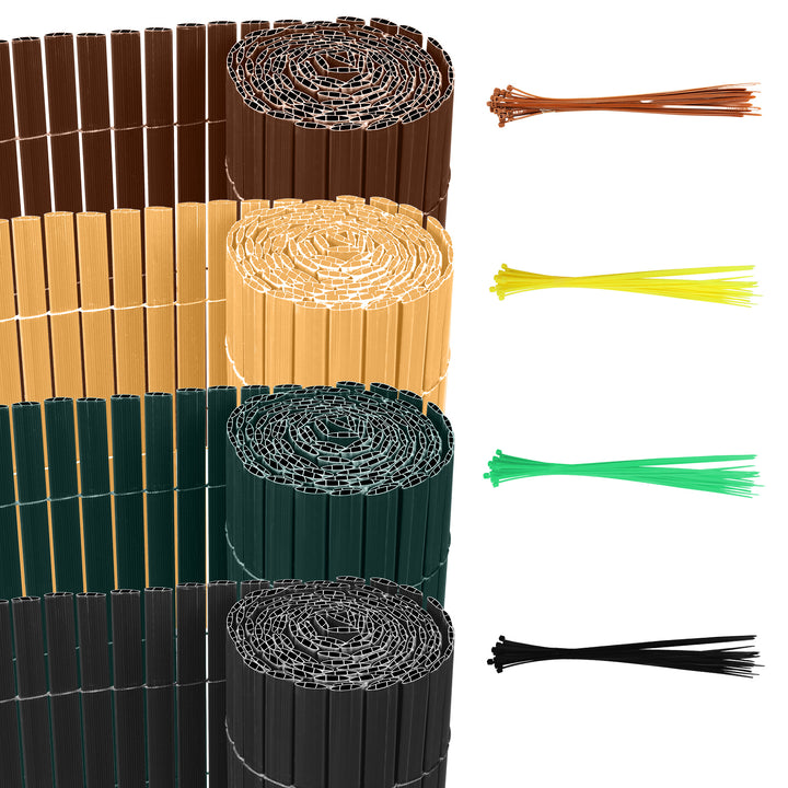 Sonnewelt PVC Sichtschutzmatte mit Kabelbindern Doppelte Verstärkung