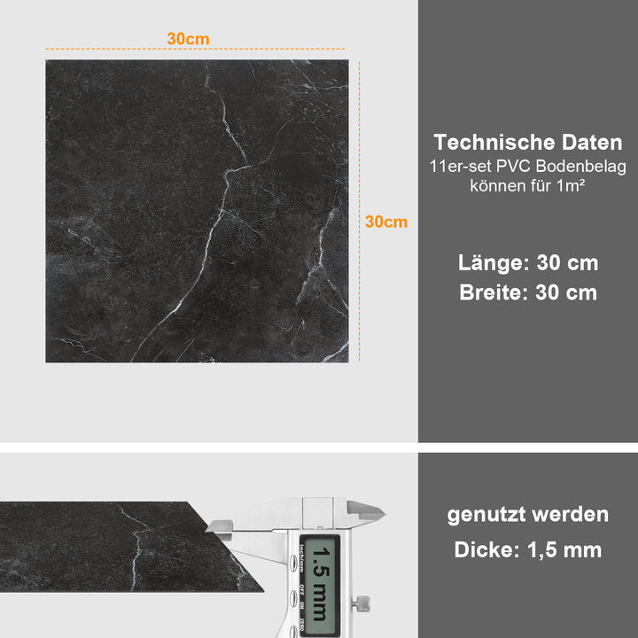 Sonnewelt PVC Bodenbelag Selbstklebend Fliesen 30x30cm