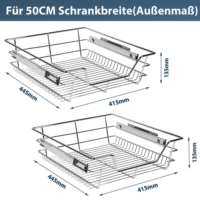 Sonnewelt Küchenschublade Teleskopschublade Metall 2 Stück