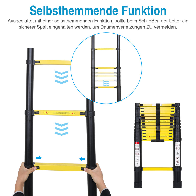 Sonnewelt Teleskopleiter Aluminium mit Abnehmbarem Haken