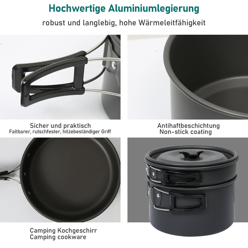 Sonnewelt Camping Cookware Set of 12 for 2-3 Persons