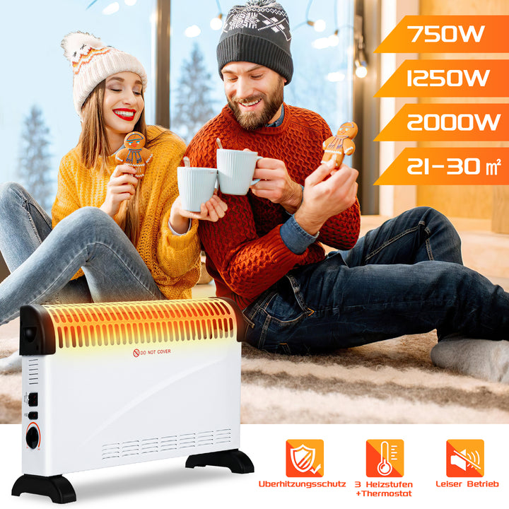 Sonnewelt 2000W Elektroheizung Konvektor Heizung mit Thermostat